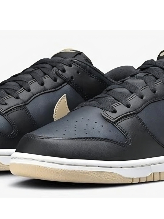 Nike Other - Men's Black Leather Low-Top Sneakers with Cream Accents